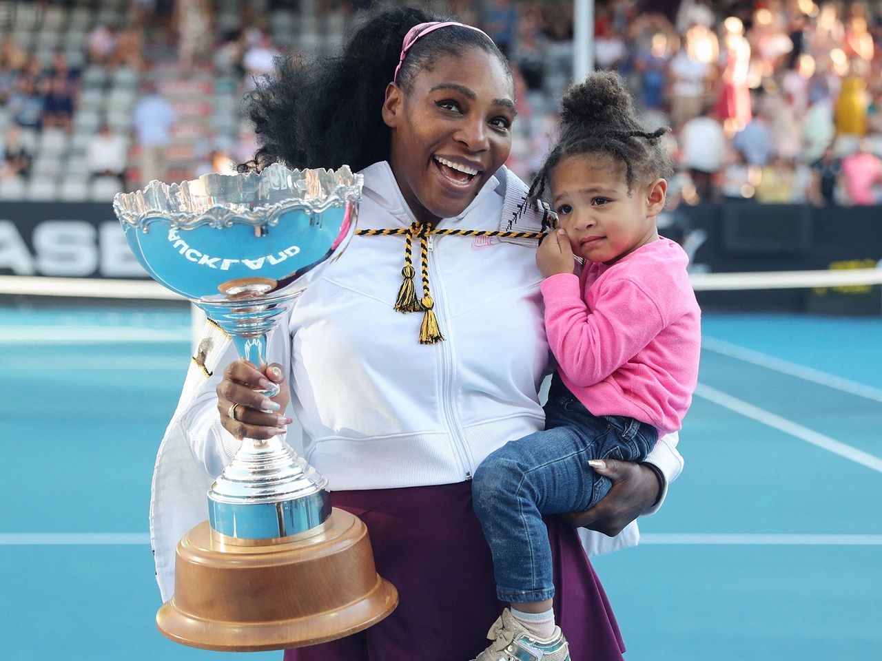 Serena Williams and Alexis Olympia during the Auckland Classic tennis tournament in 2020Credit: MICHAEL BRADLEY/AFP/Getty