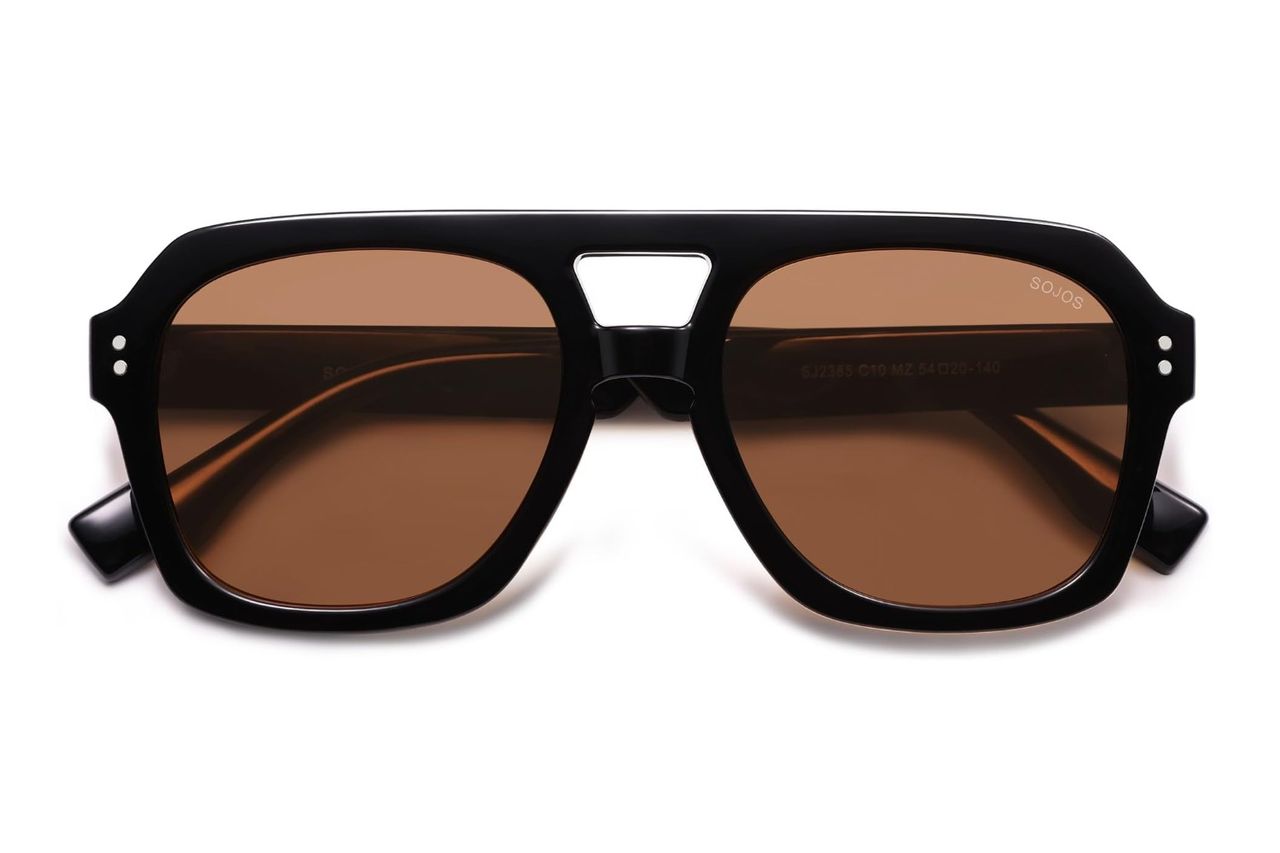 SOJOS Retro Thick Polarized Aviator Sunglasses Credit: Amazon