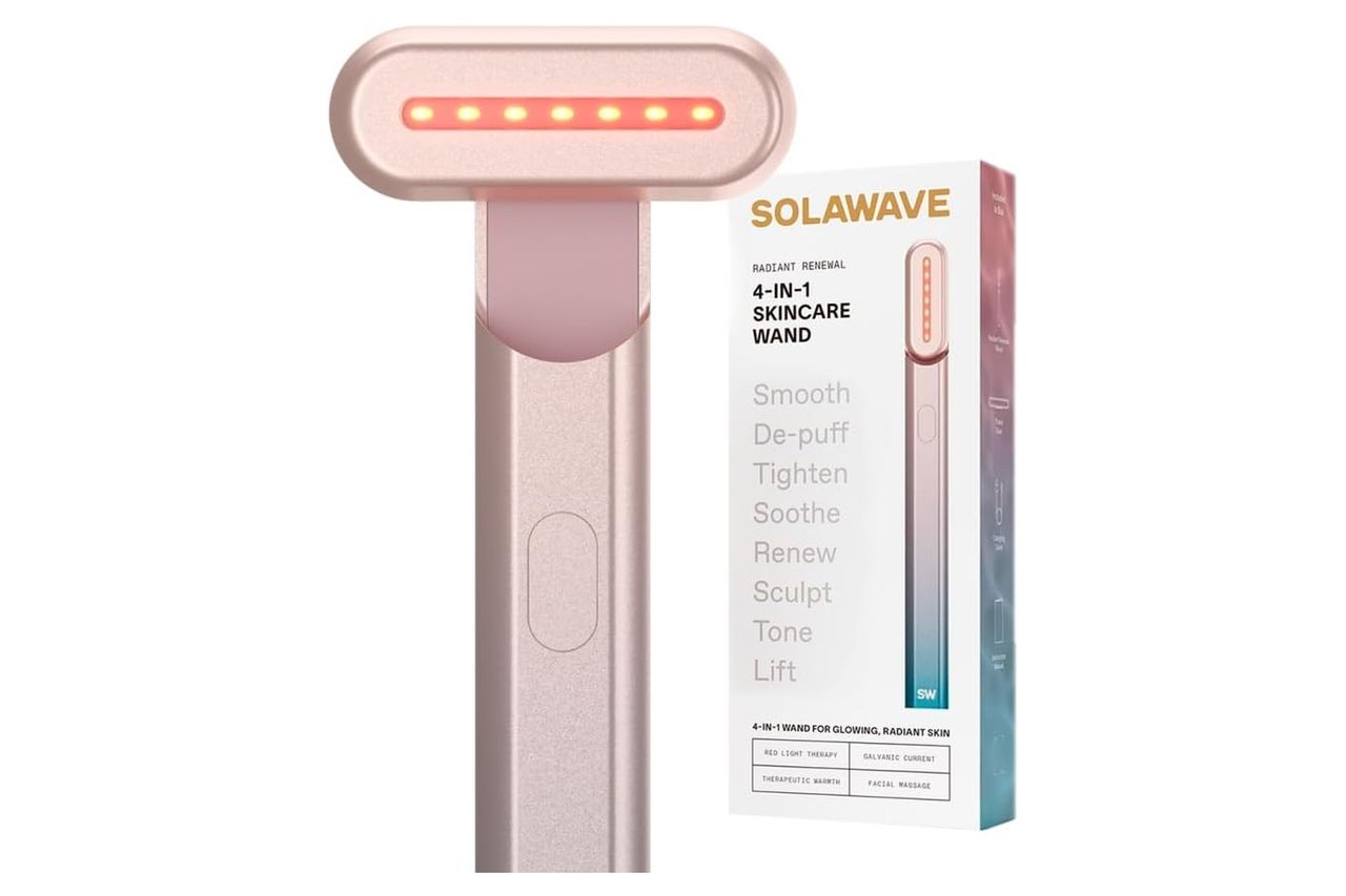 Solawave 4-in-1 Red Light Therapy Wand for Face & Neck | Beauty Device with Galvanic Current, Massager & Warmth | Anti-Aging, Wrinkle Reduction, Skin Tightening, Depuffing & Rejuvenation (Ombre) Credit: Amazon