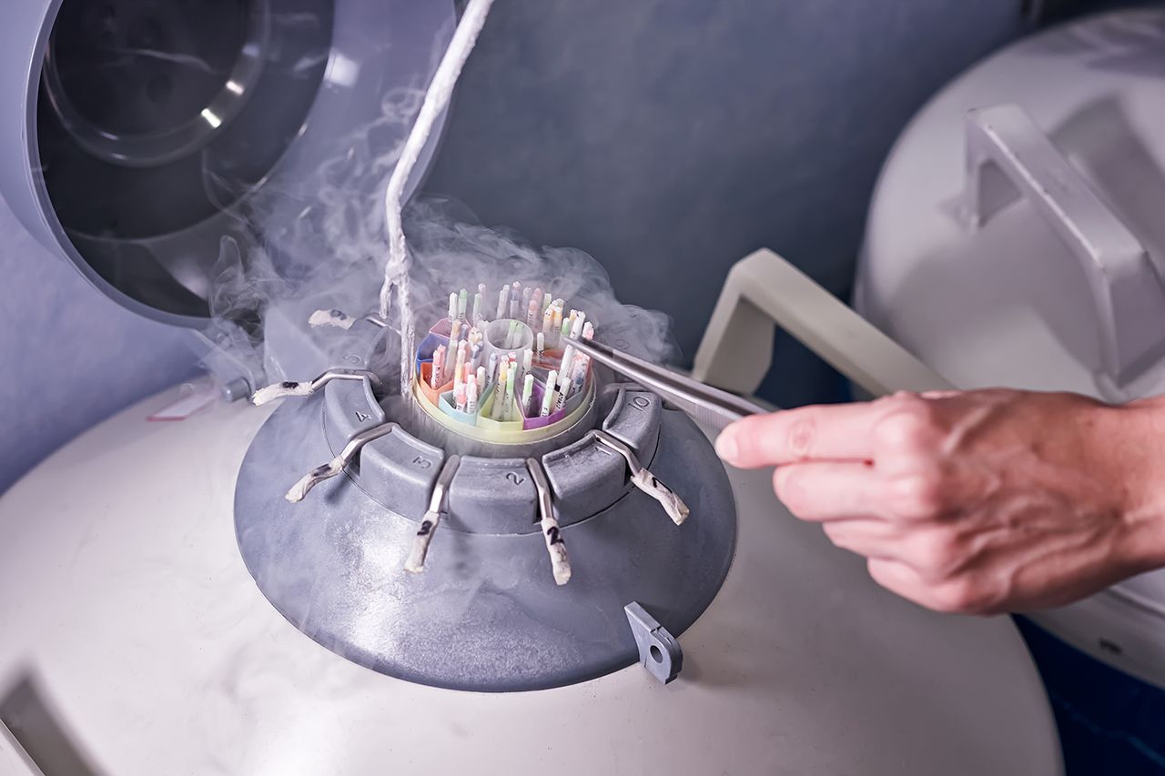 A cryogenic tank with sperm samples (stock image)Credit: getty