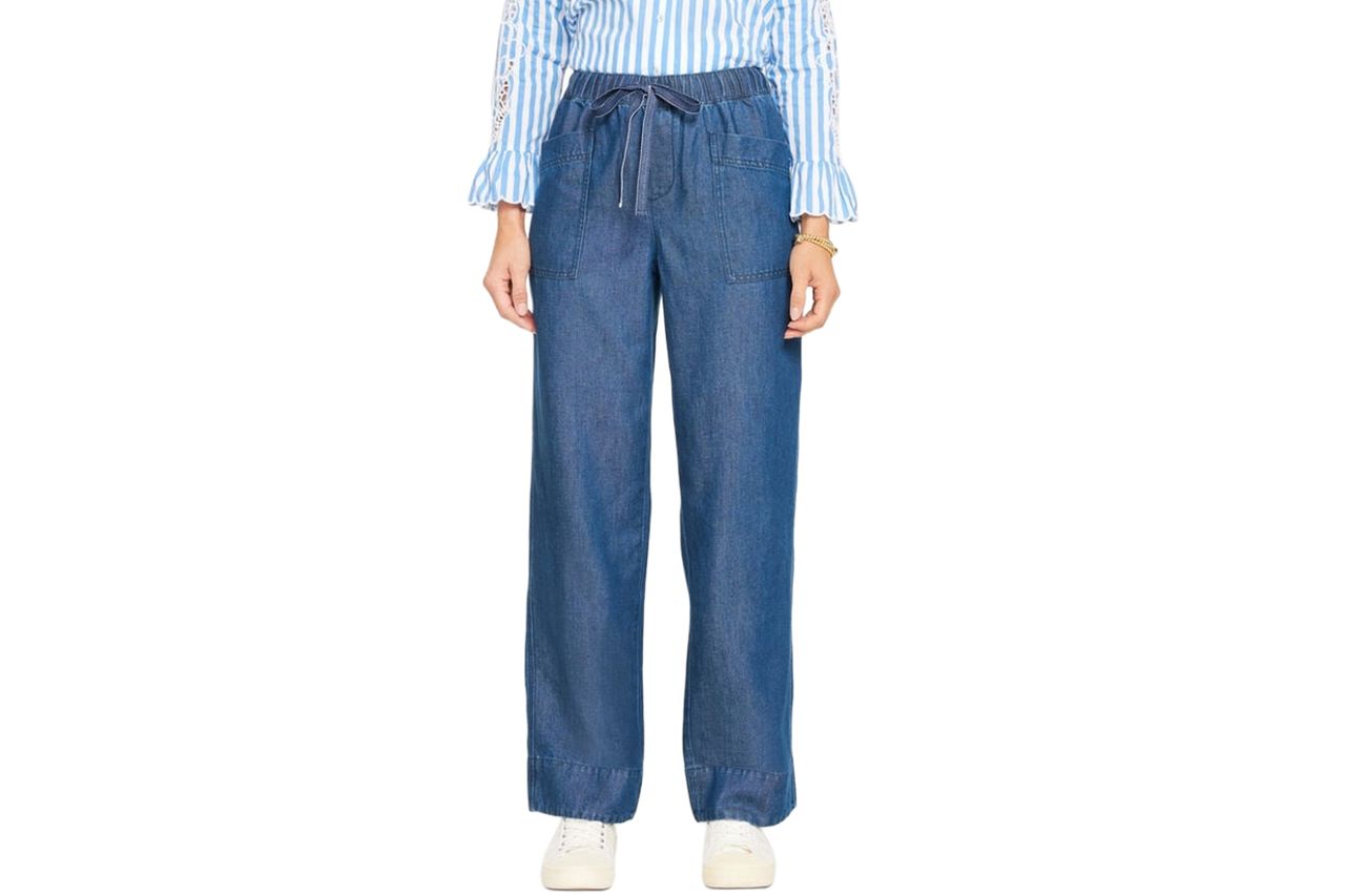 Straight Leg Pull-On Pants - Refined Denim Credit: Talbots