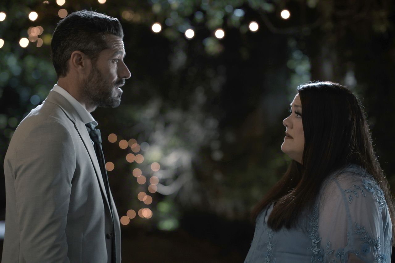 Brandon Quinn as Ronnie Sullivan and Brooke Elliott as Dana Sue Sullivan in episode 510 of SWEET MAGNOLIAS. 'Sweet Magnolias' season 5Credit: Netflix