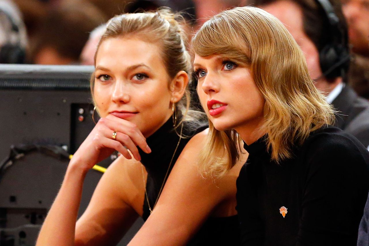Taylor Swift and Karlie Kloss attend a game between the New York Knicks and the Chicago Bulls on October 29, 2014 in New York City.Credit: Jim McIsaac/Getty