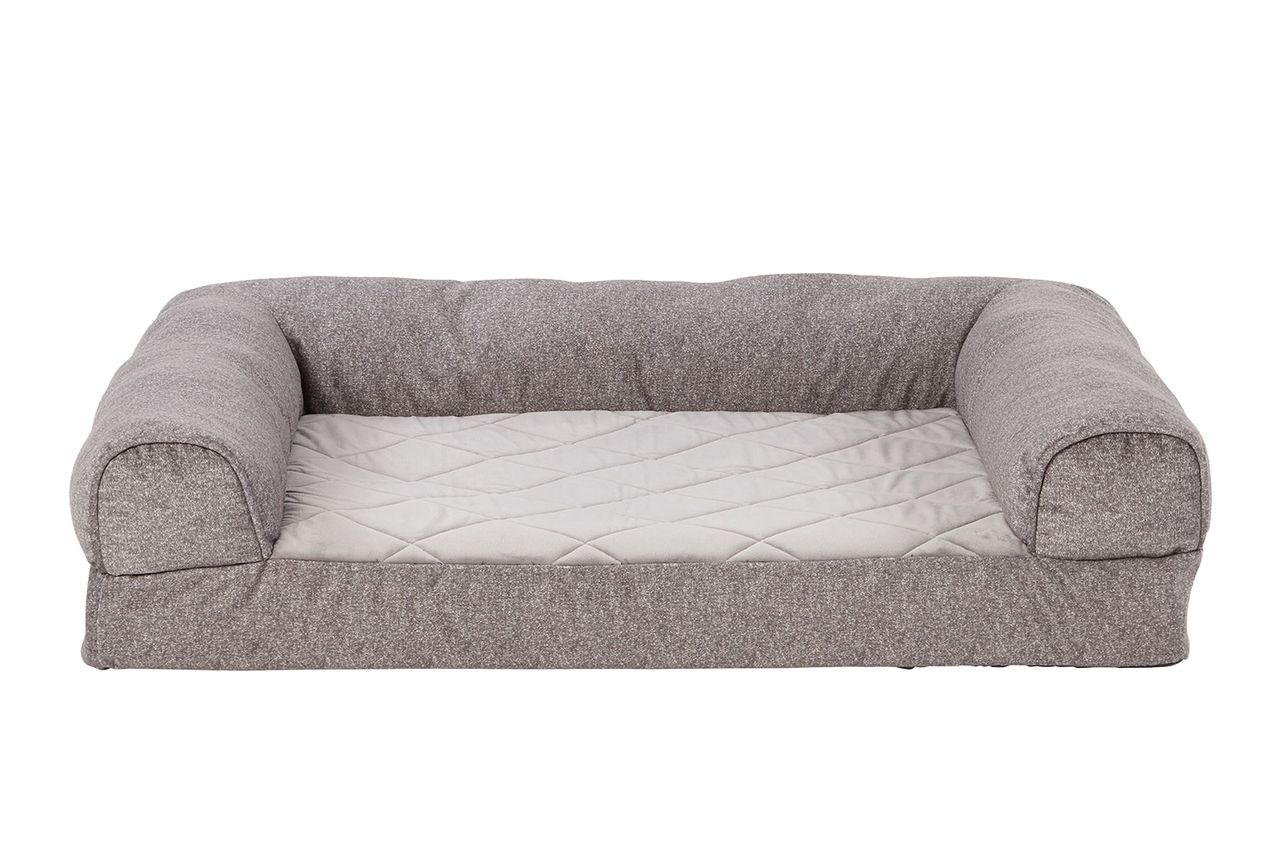 Top Paw® Gray Velvet Orthopedic Couch Large Dog Bed Credit: Petsmart