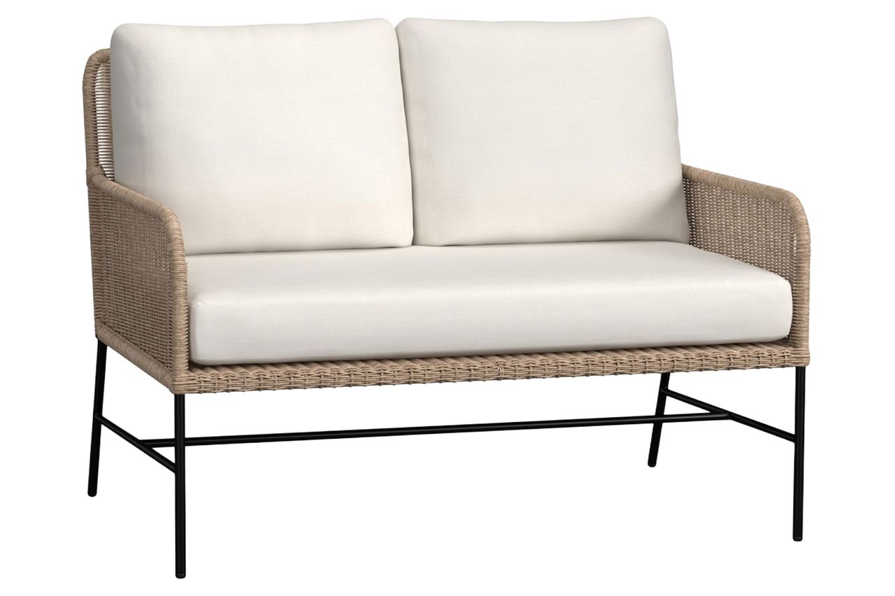 Tulum Wicker Outdoor Loveseat (45 Credit: Pottery Barn