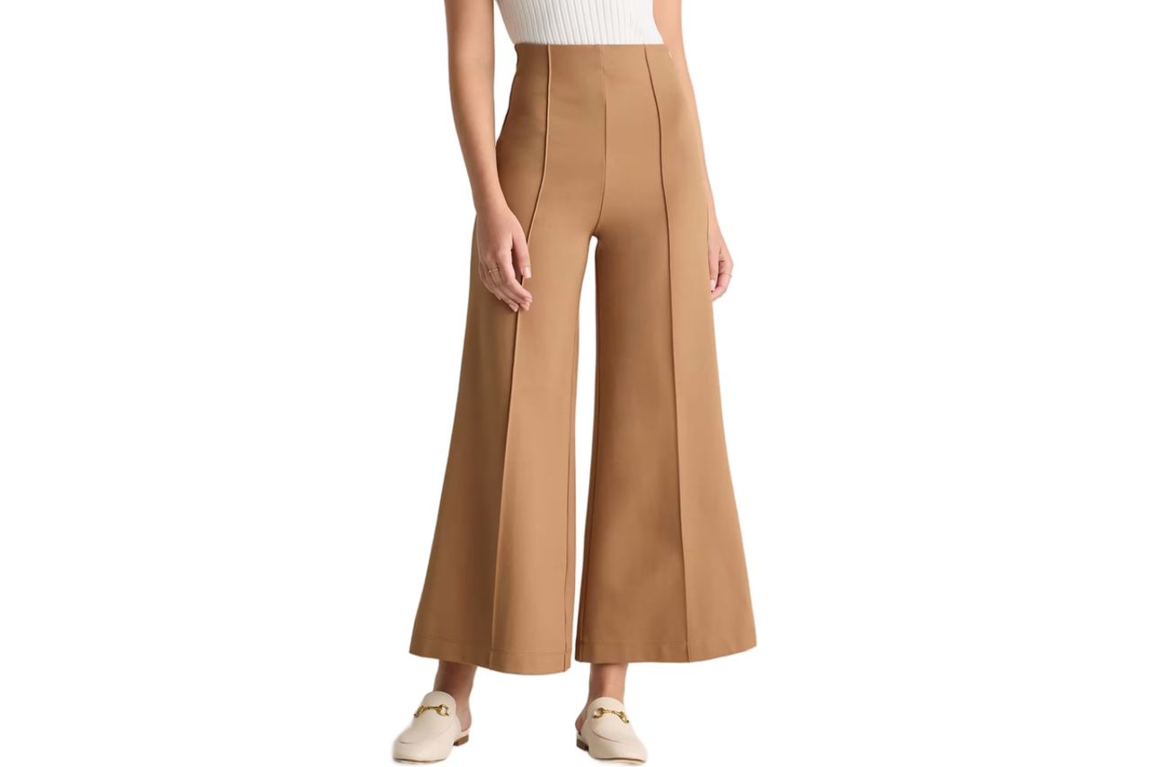 Ultra-Stretch Ponte Super Wide Leg Ankle Pants.jpg Credit: Quince