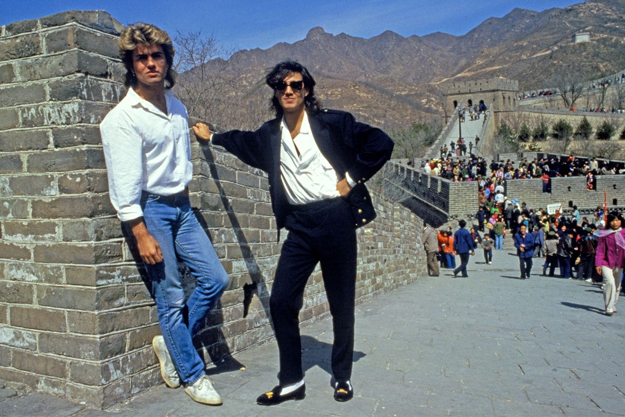 George Michael (left) and Andrew Ridgeley at the Great Wall of China in 1985.Credit: Sony Music Vision