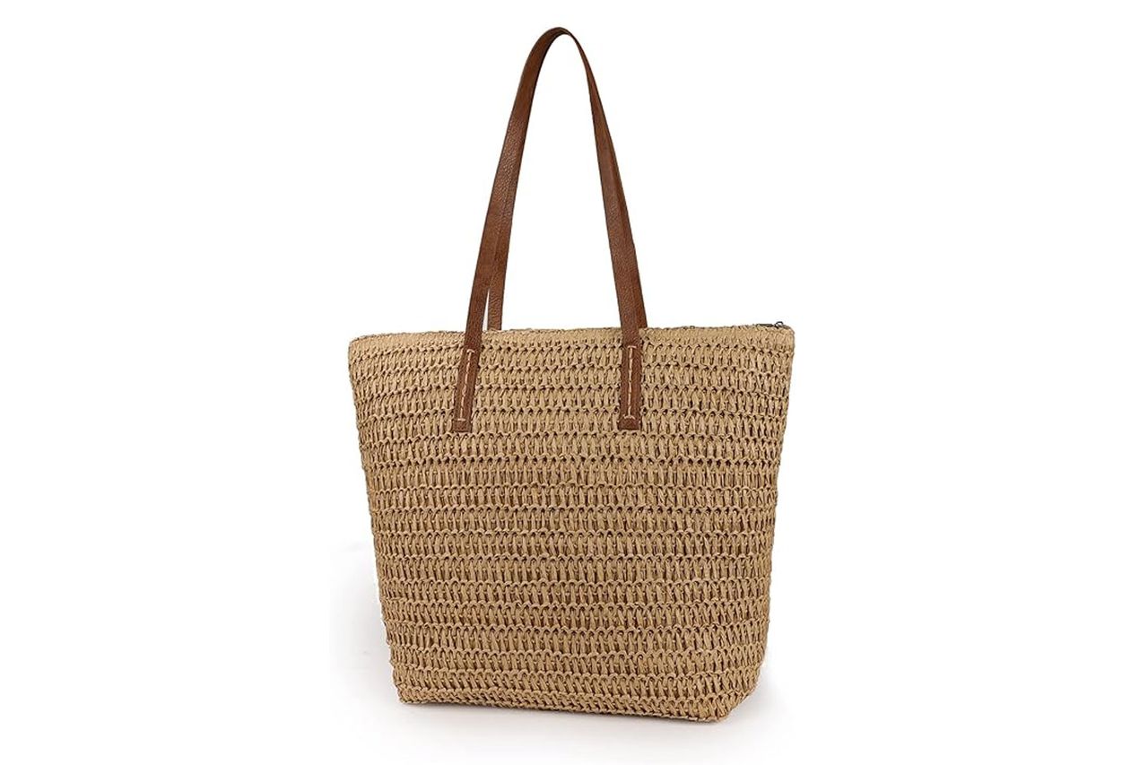 Womens Large Straw Beach Tote Bag Credit: Amazon
