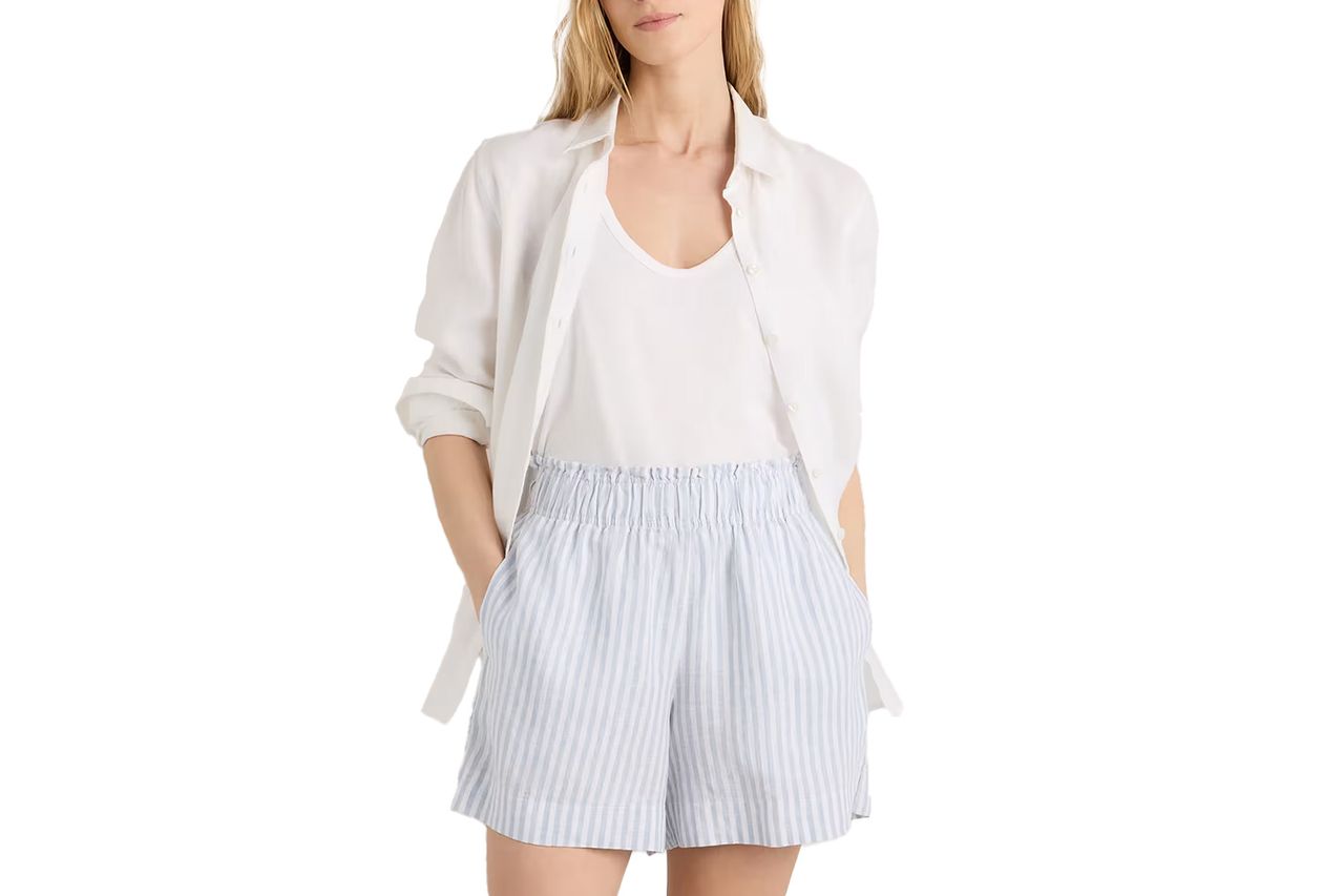 100% European Linen High Waisted Shorts Credit: Quince