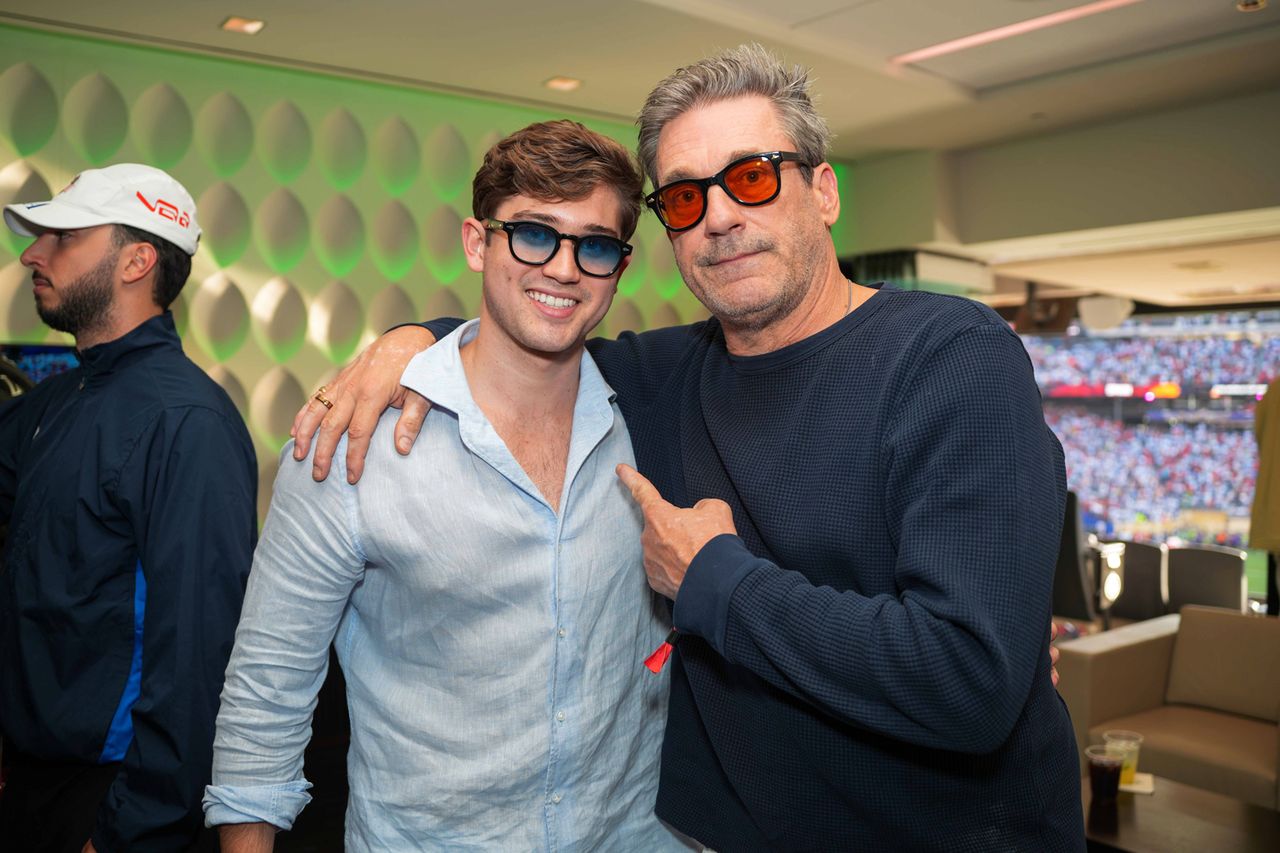 All The Celebs in Woody Johnson's Private Suite During the World Cup Final Jon Hamm with Woody Johnson’s son JackCredit: Noam Galai/Getty Images from the Woody and Suzanne Johnson Suite at the 2026 FIFA World Cup
