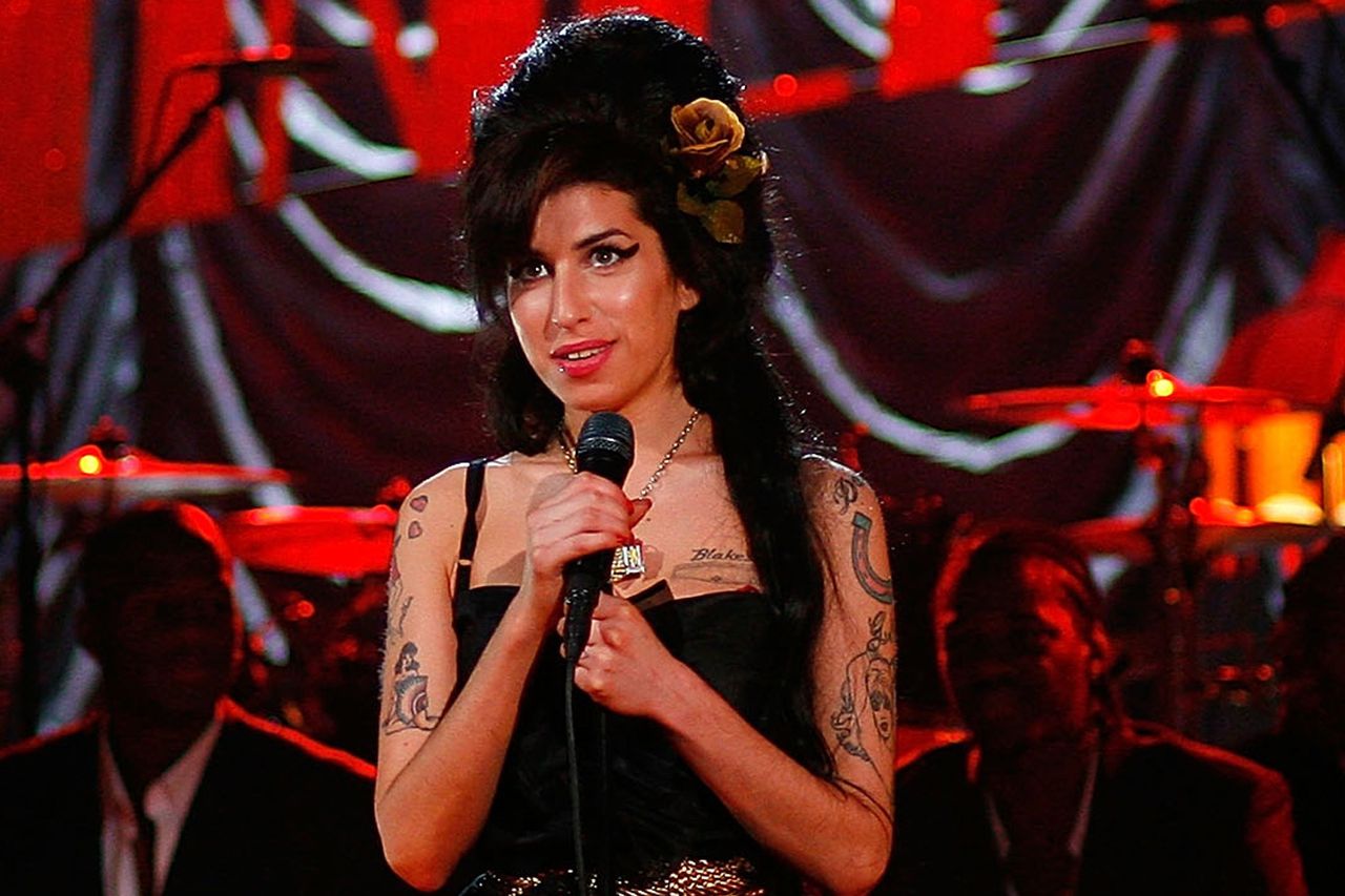 Amy Winehouse performs at the Riverside Studios for the 50th Grammy Awards ceremony via video link on February 10, 2008 Amy Winehouse performs at the Riverside Studios for the 50th Grammy Awards ceremony via video link on February 10, 2008Credit: Peter Macdiarmid/Getty