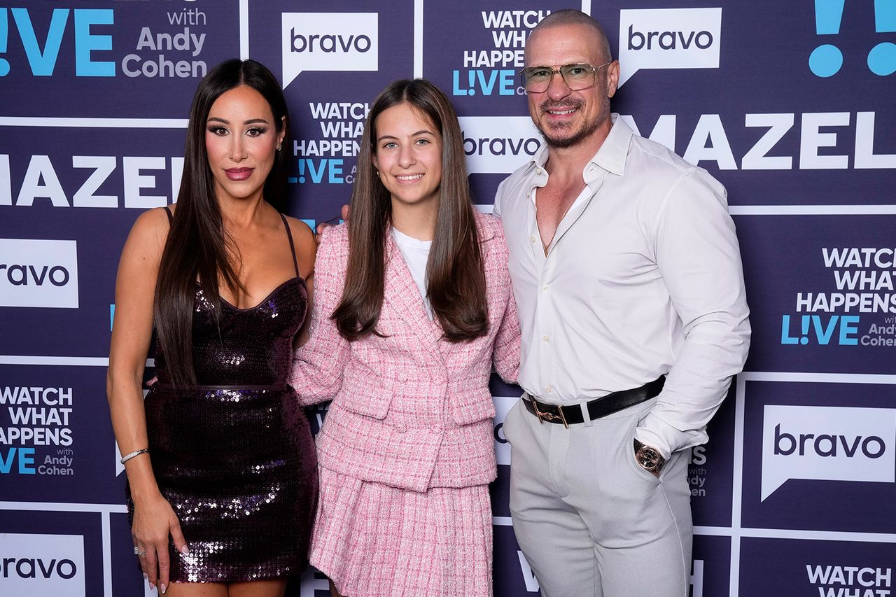 Angie Katsanevas, Elektra Katsanevas, Shawn Trujillo on Watch What Happens Live Angie Katsanevas and Shawn Trujillo with daughter ElektraCredit: Charles Sykes/Bravo via Getty