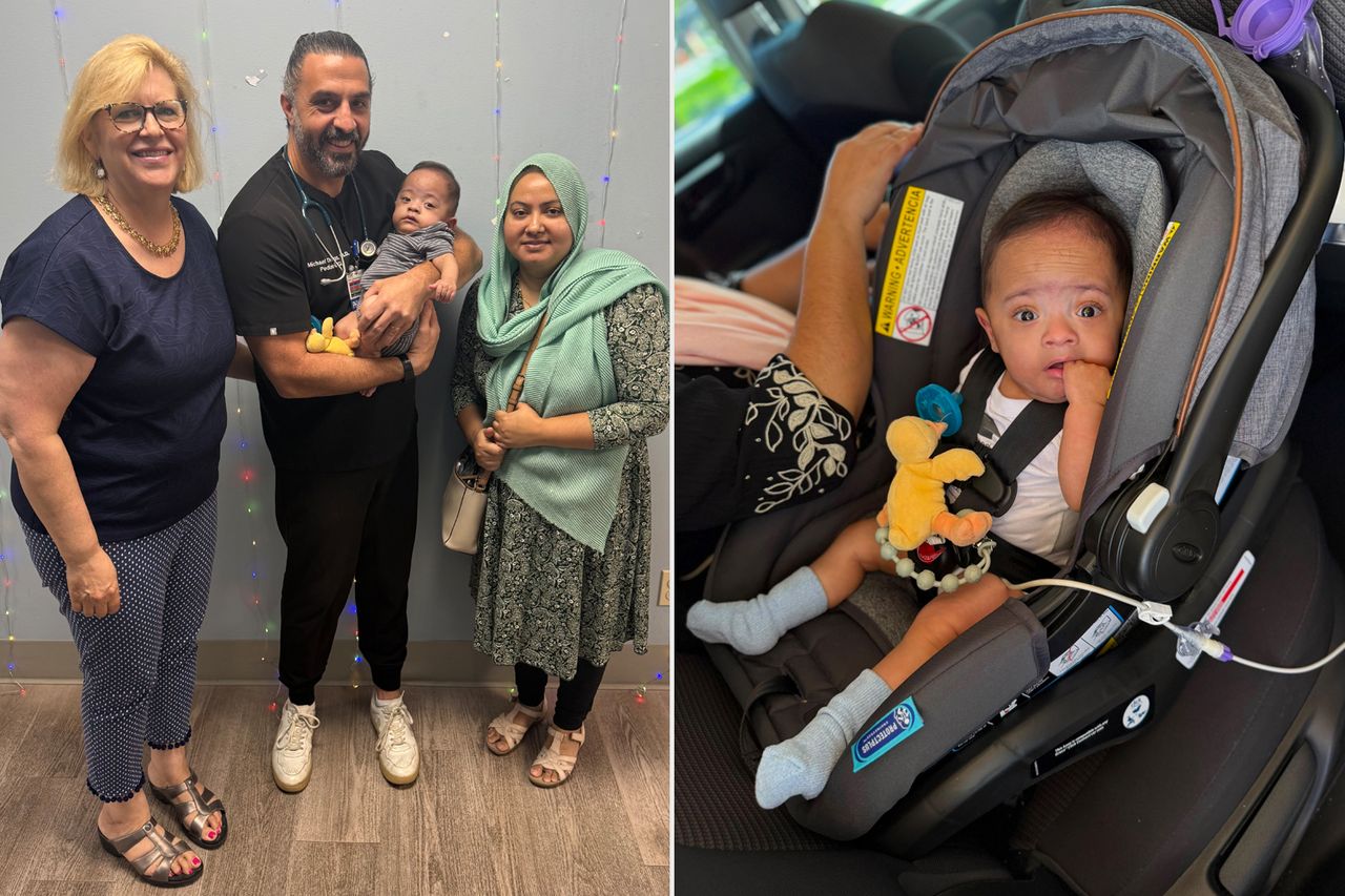 Baby Safir with his doctors and family.Credit: Palm Beach Health Network (2)