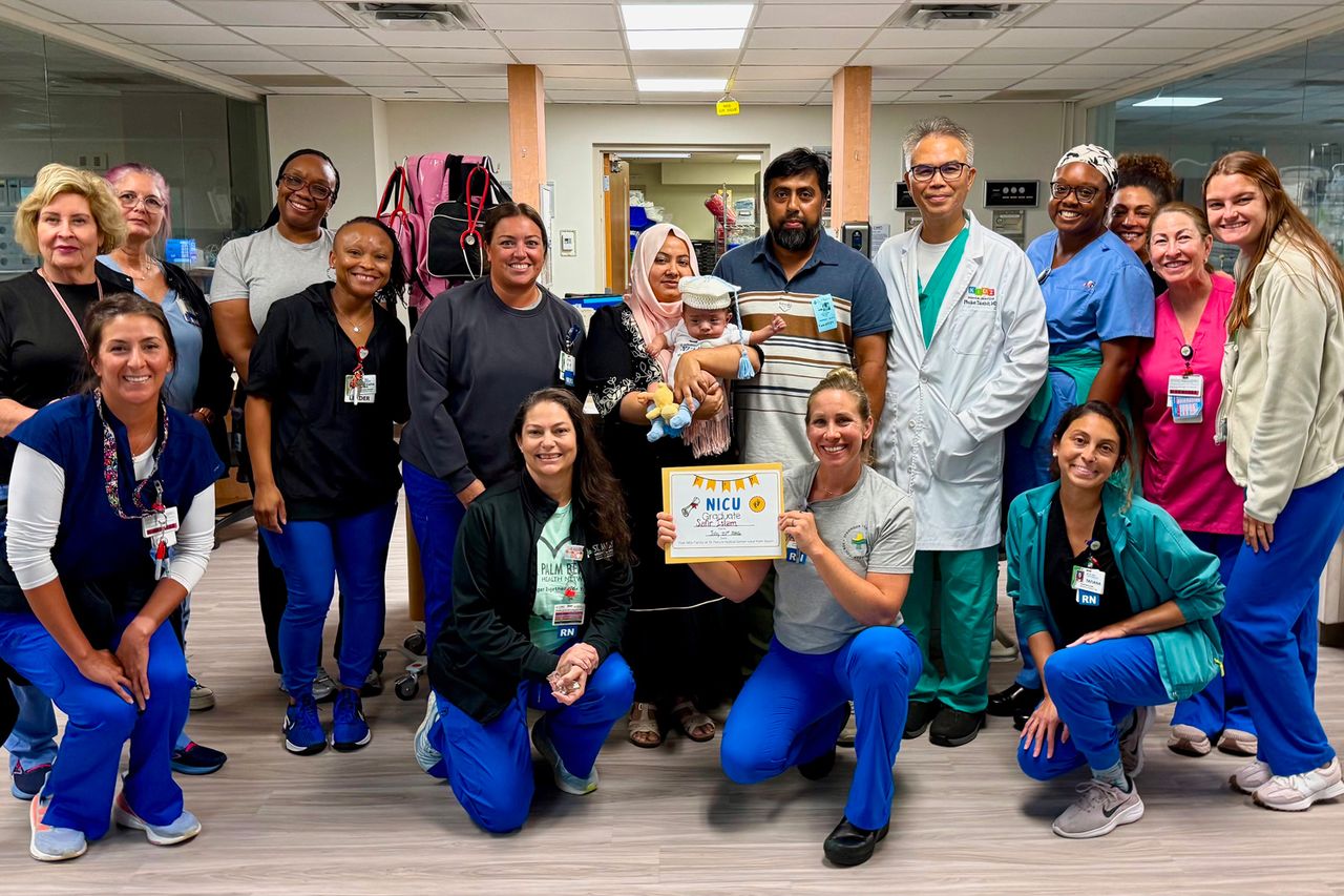 Baby Safir graduates from the NICU.Credit: Palm Beach Health Network