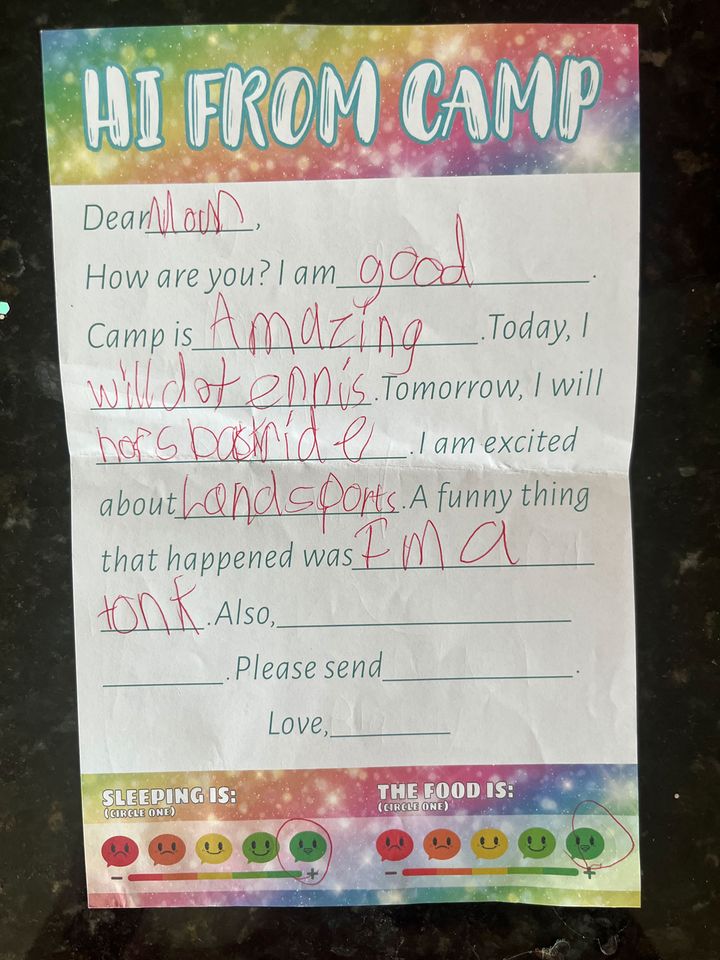 Letter from Blakely McCrory The letter Lindsey McLeod McCrory received from her daughter after the floods on July 4, 2025.Credit: Courtesy Lindsey McLeod McCrory