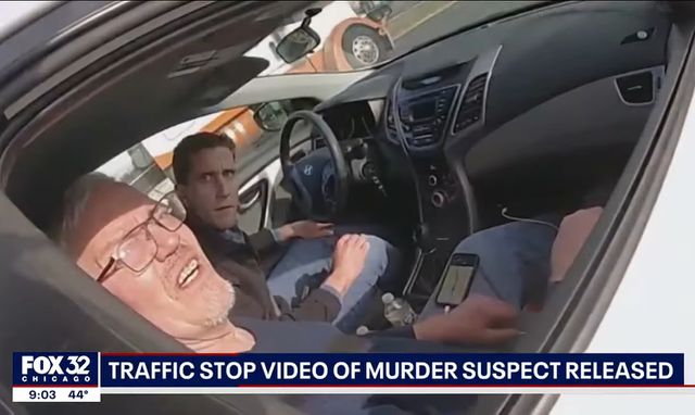 Bryan Kohberger and his dad during a traffic stop in IndianaCredit: Fox 32 Chicago