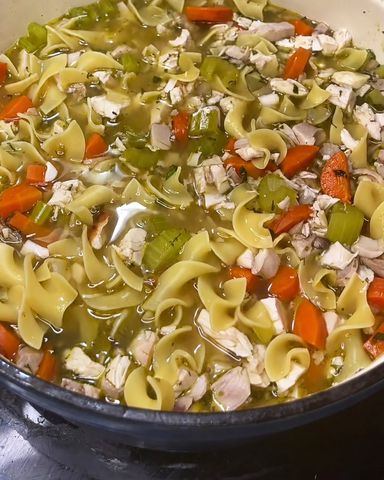 Chef Joey Charney’s chicken noodle soup.Credit: Chef Joey Charney