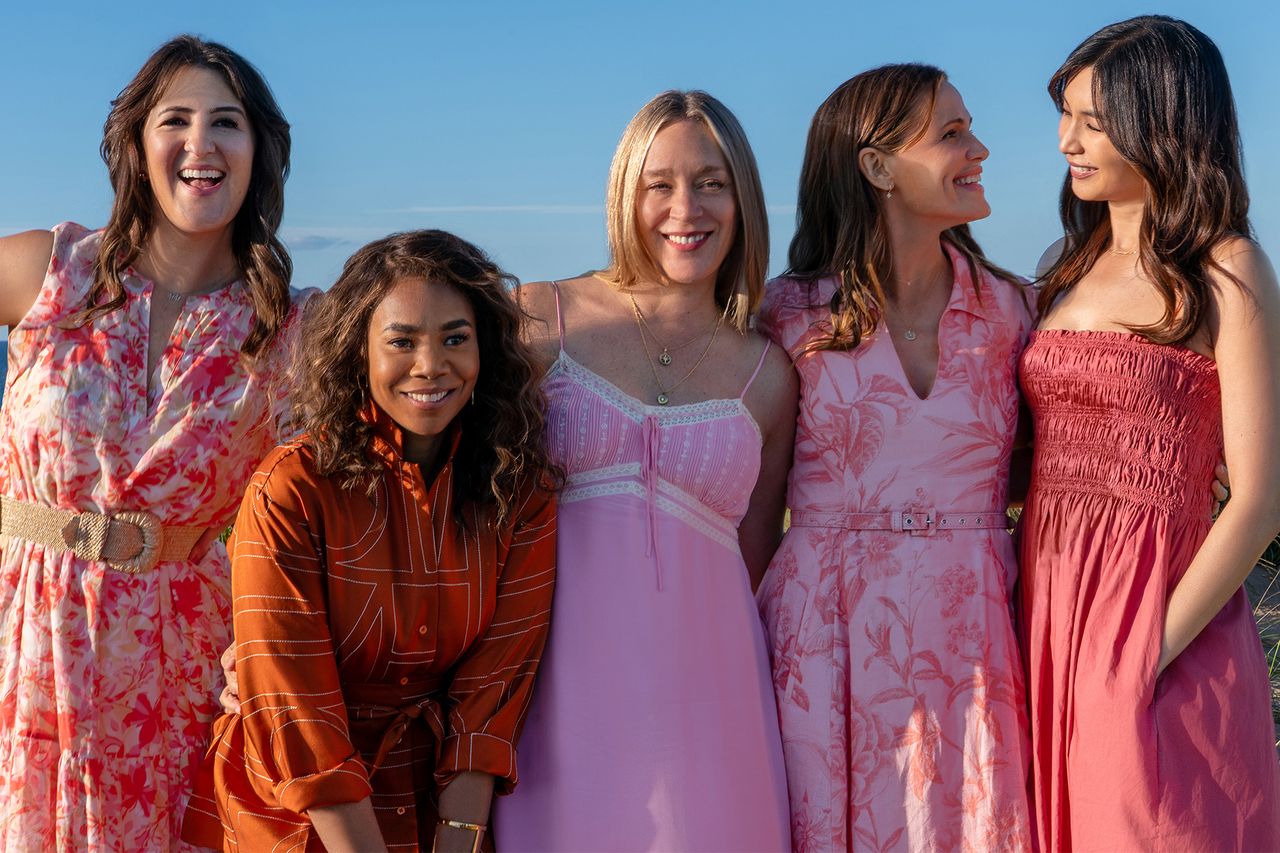 D’Arcy Carden as Brooke, Regina Hall as Dru-Ann, Chloë Sevigny as Tatum, Jennifer Garner as Hollis, Gemma Chan as Gigi in The Five-Star Weekend D’Arcy Carden as Brooke, Regina Hall as Dru-Ann, Chloë Sevigny as Tatum, Jennifer Garner as Hollis, Gemma Chan as Gigi in ‘The Five Star Weekend’Credit: Seacia Pavao/Peacock