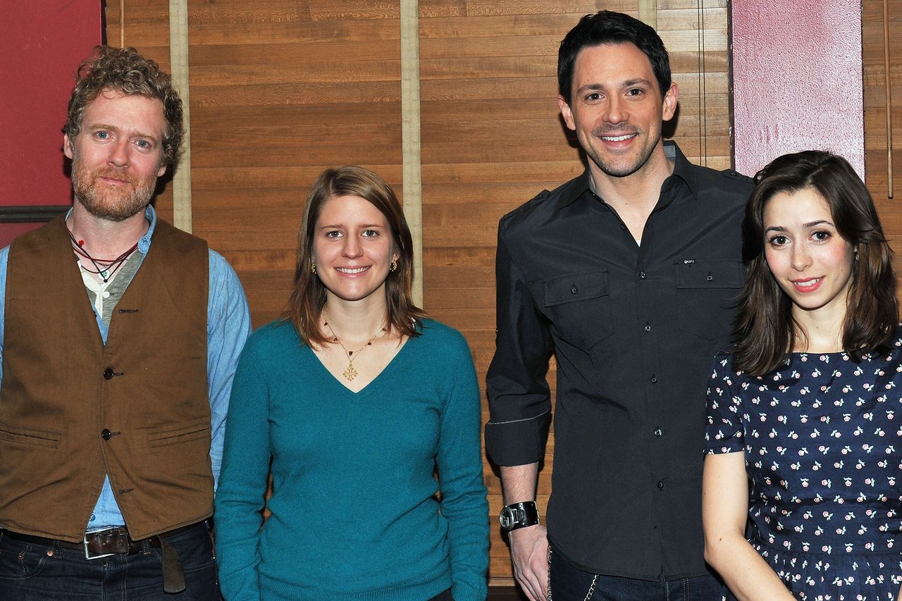 Glen Hansard, Markéta Irglová, Steve Kazee and Cristin Milioti at a press event for Broadway’s ‘Once’ in February 2012Credit: Slaven Vlasic/Getty