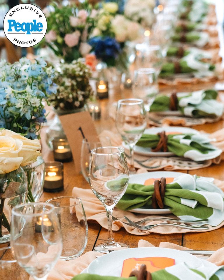 The tablesape at Jessica Vosk and David Godar’s wedding receptionCredit: Laurel Hinton