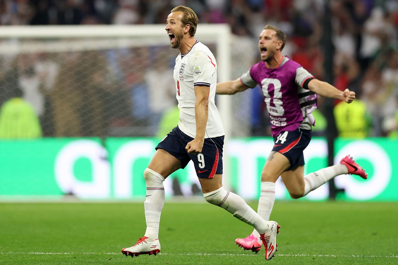 Harry Kane and Jordan Henderson celebrate after England beat Mexico 3-2 on July 4, 2026Credit: Michael Steele/Getty
