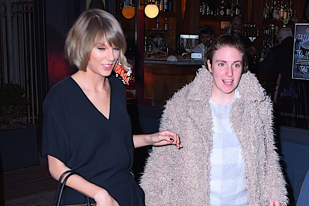 Lena Dunham and Taylor Swift Taylor Swift and Lena Dunham in New York City on Feb. 21, 2016.Credit: Robert Kamau/GC Images
