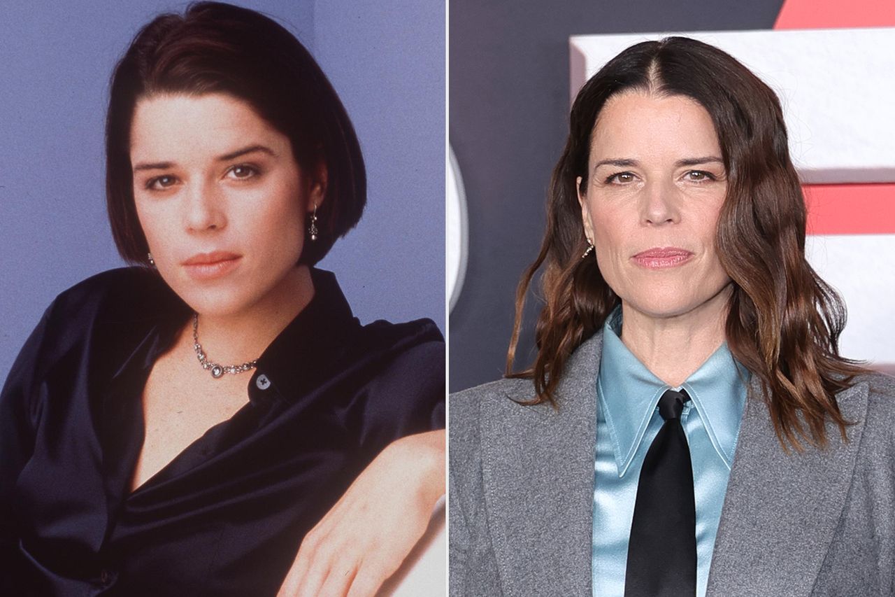 From left: Neve Campbell as Julia Salinger on ‘Party of Five’; Neve Campbell attends the premiere of ‘Scream 7’ at Paramount Pictures Studios in Hollywood, Calif., on Feb. 25, 2026Credit: Getty; Brianna Bryson/WireImage