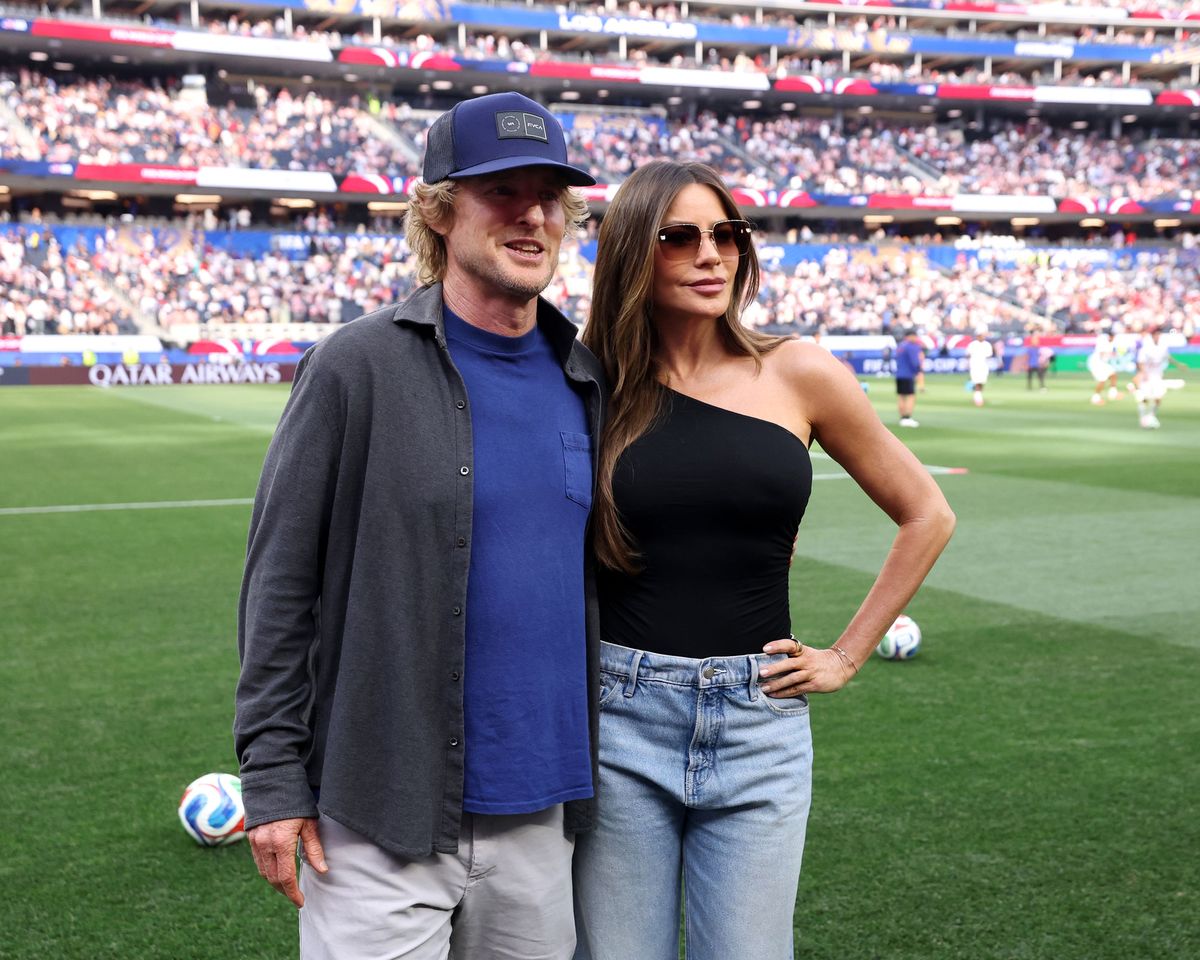 Sofia Vergara (R) and Owen Wilson attend the FIFA World Cup 2026 Group D match between USA and Paraguay at Los Angeles Stadium on June 12, 2026 in Inglewood, California.Credit: FIFA via Getty