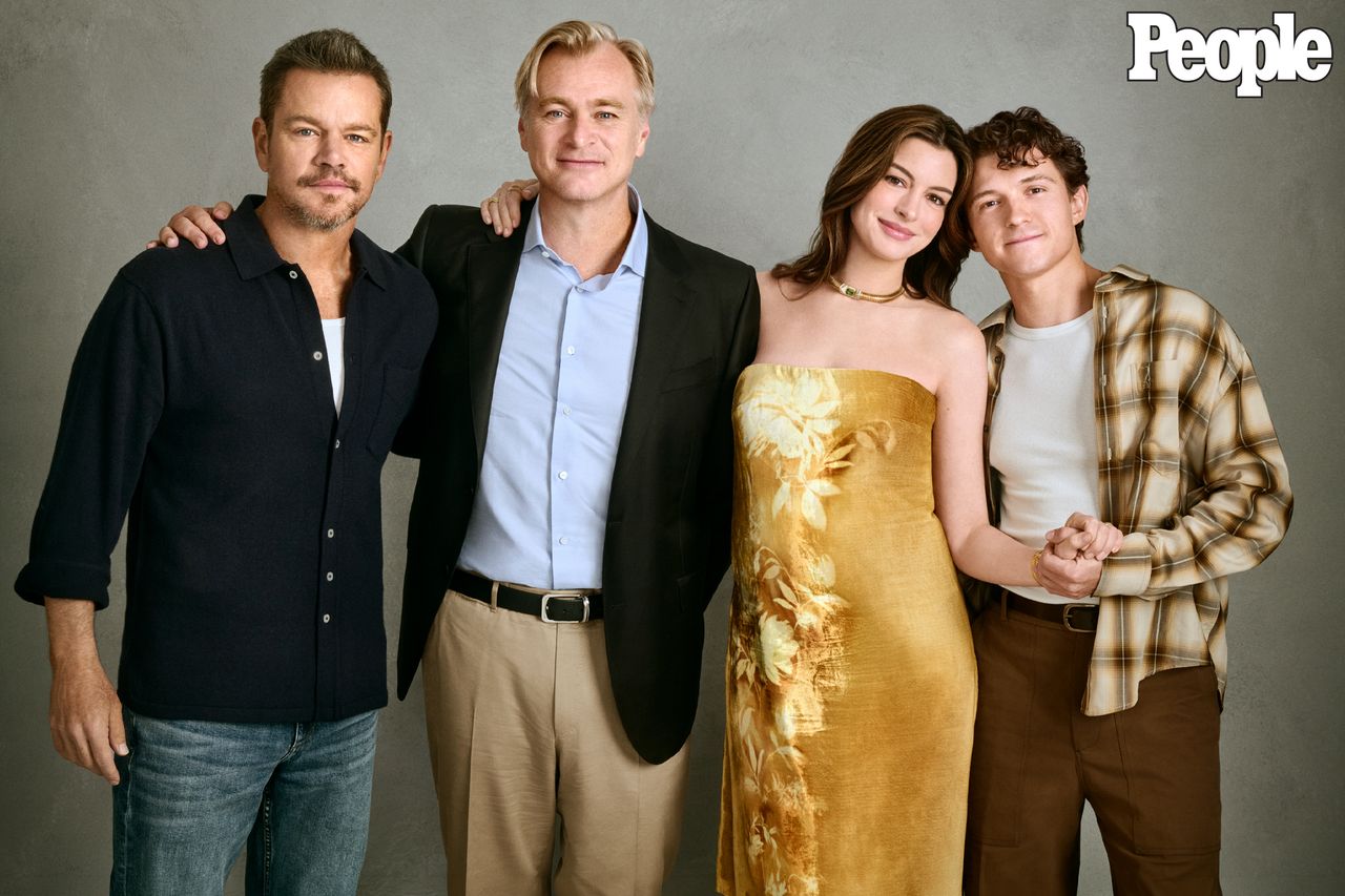 Matt Damon, Anne Hathaway, Tom Holland and Christopher Nolan photographed at the Four Seasons Downtown in New York, NY on July 1, 2026. Matt Damon, Anne Hathaway, Tom Holland and Christopher NolanCredit: Gavin Bond