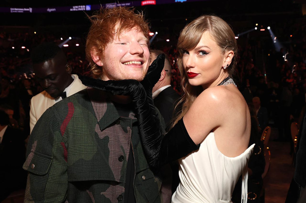 Ed Sheeran and Taylor Swift attend during the 66th GRAMMY Awards at Crypto.com Arena on February 04, 2024 in Los Angeles, California. Taylor Swift and Ed Sheeran in February 2024Credit: Kevin Mazur/Getty