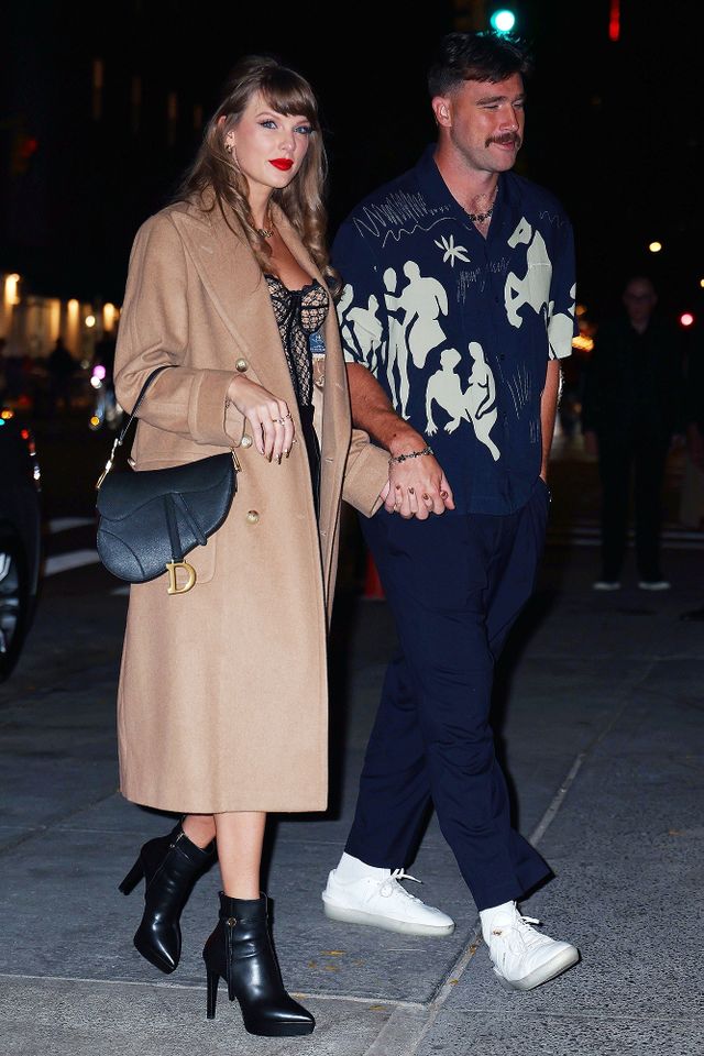 Taylor Swift holds Lady Dior purse on night out with Travis Kelce in New York CityCredit: Tatiana / BACKGRID