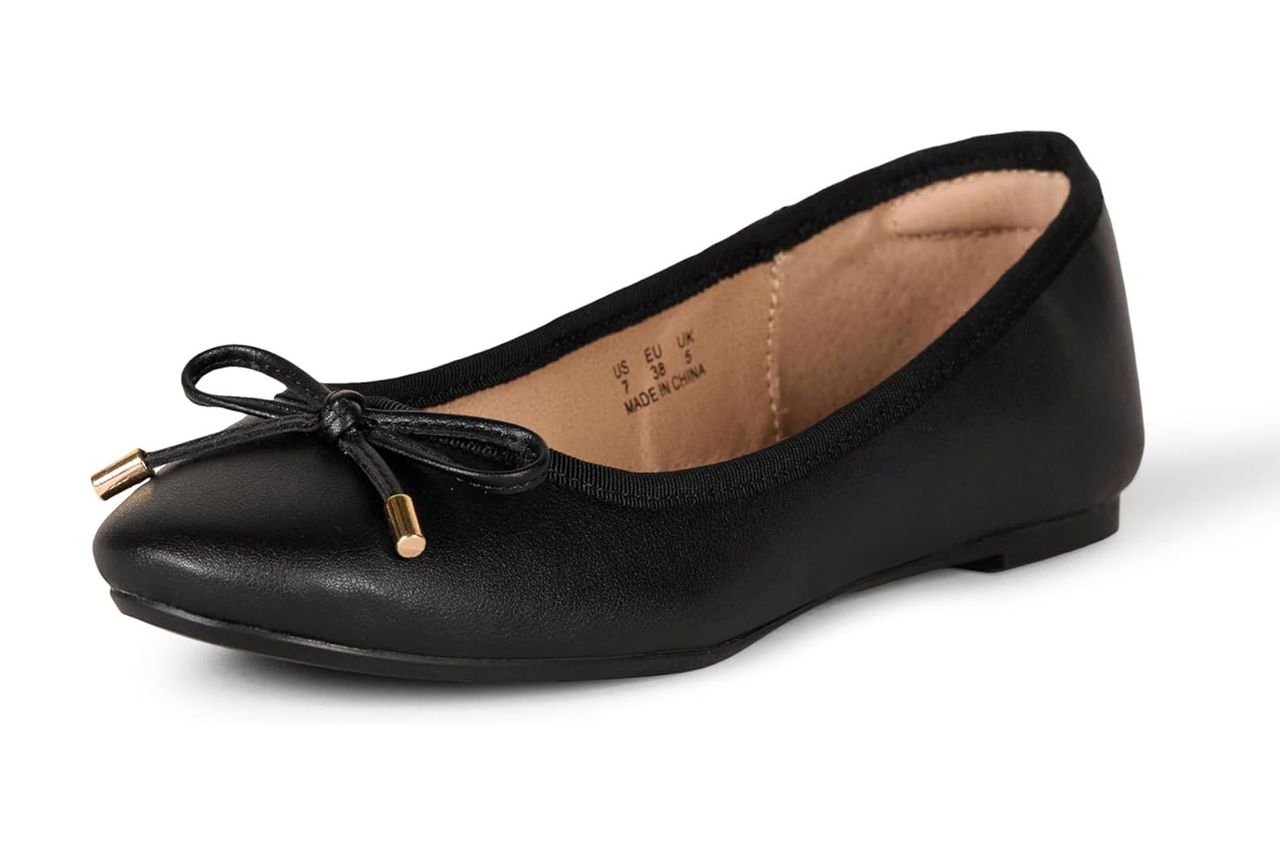 Amazon Essentials Comfortable Round Toe Ballet Flats with Bow Credit: Amazon