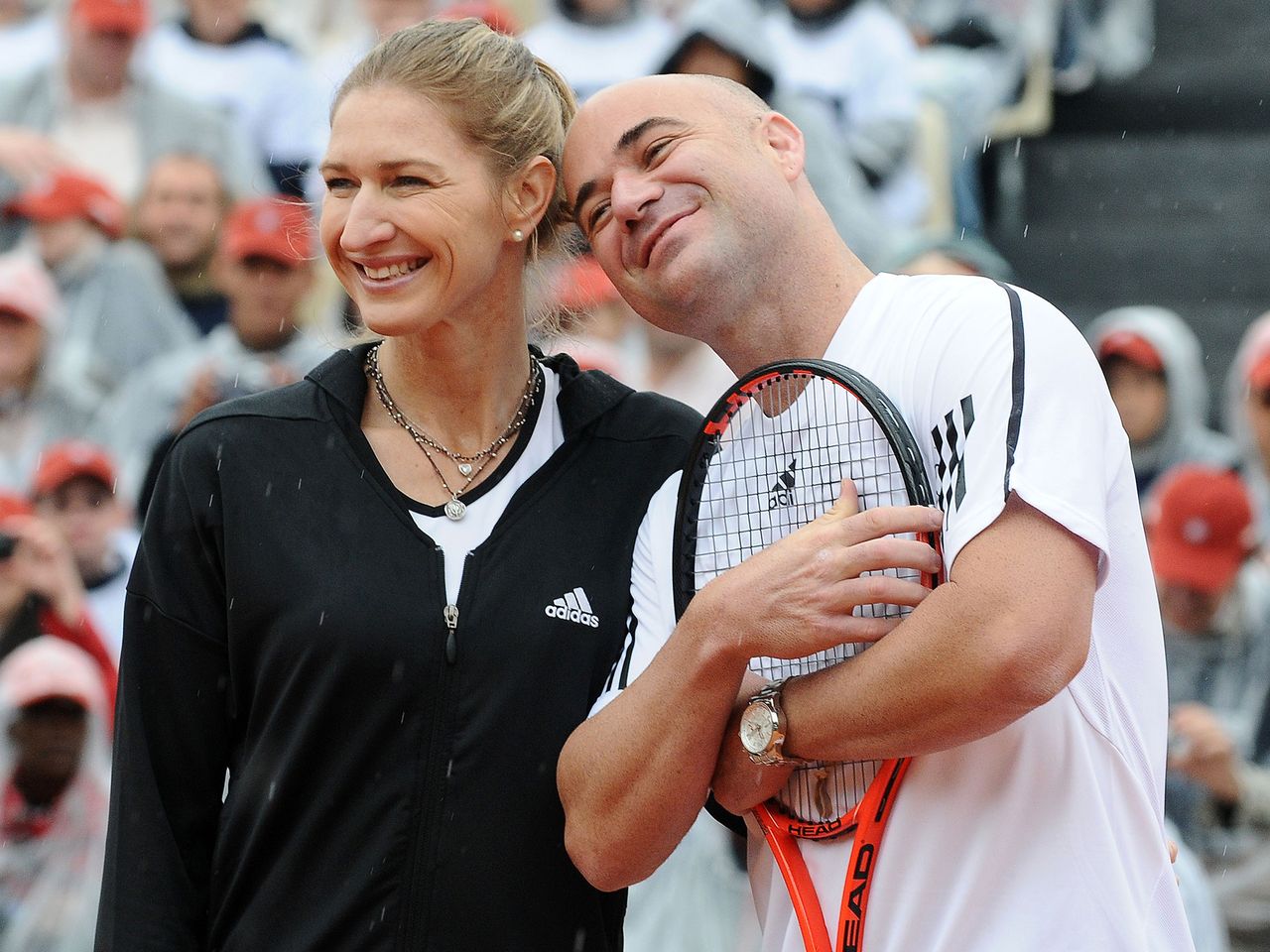 Steffi Graf and Andre Agassi playing in Roland-Garros Tennis Tournament in 2009 Steffi Graf and Andre Agassi playing in Roland-Garros Tennis Tournament in 2009Credit: Laurent ZABULON/Gamma-Rapho/Getty