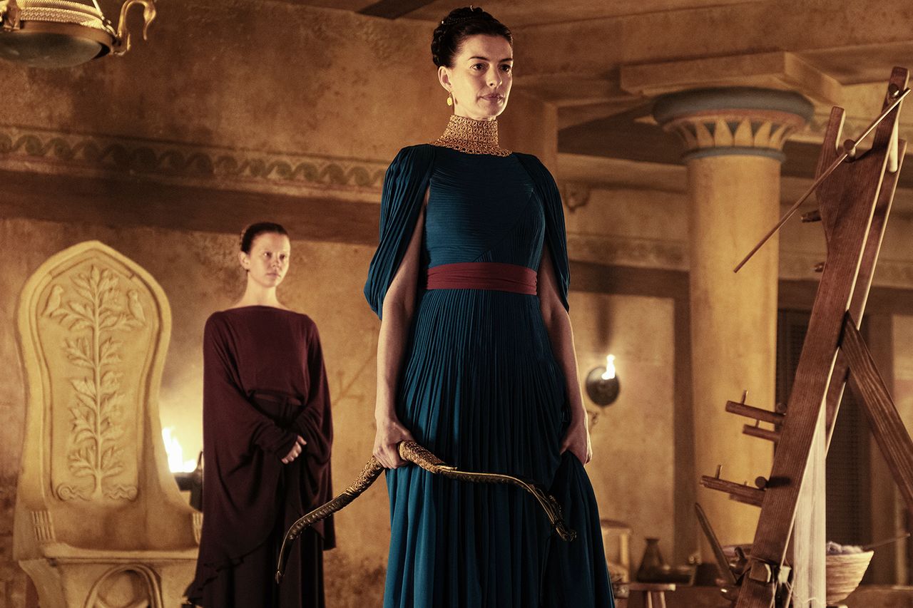 Mia Goth is Melantho and Anne Hathaway is Penelope in THE ODYSSEY, written, produced, and directed by Christopher Nolan. Mia Goth and Anne Hathaway in ‘The Odyssey’Credit: Melinda Sue Gordon/Universal Pictures
