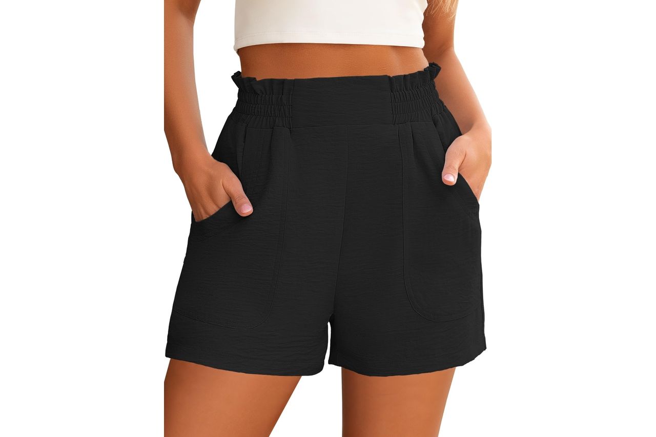 ANRABESS Shorts for Women Summer Casual Elastic High Waisted Wide Leg Cute Dressy Beach Shorts 2026 Vacation Beach Clothes Credit: Amazon