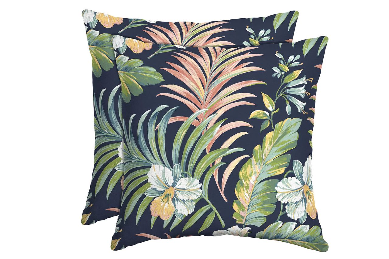 ARDEN Outdoor Toss Pillow (2 Pack) 16 x 16, Simone Blue Tropical Credit: Target