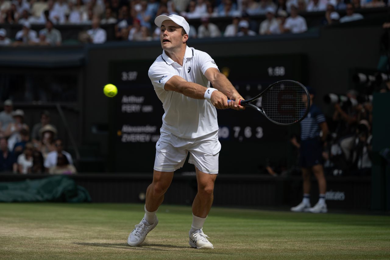 Arthur Fery plays at WimbledonCredit: Visionhaus/Getty