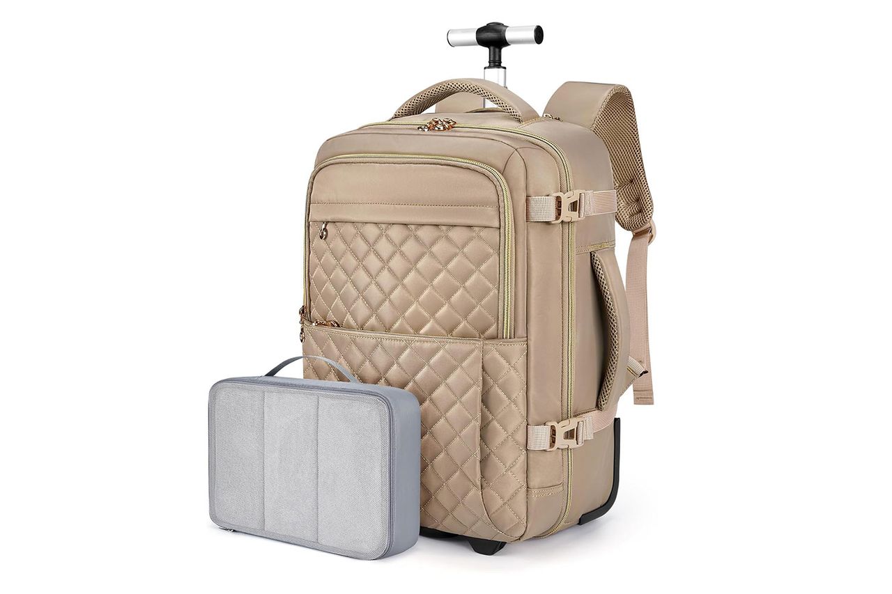 BAGSMART Rolling Backpack for Women, Wheeled Backpack Credit: Amazon