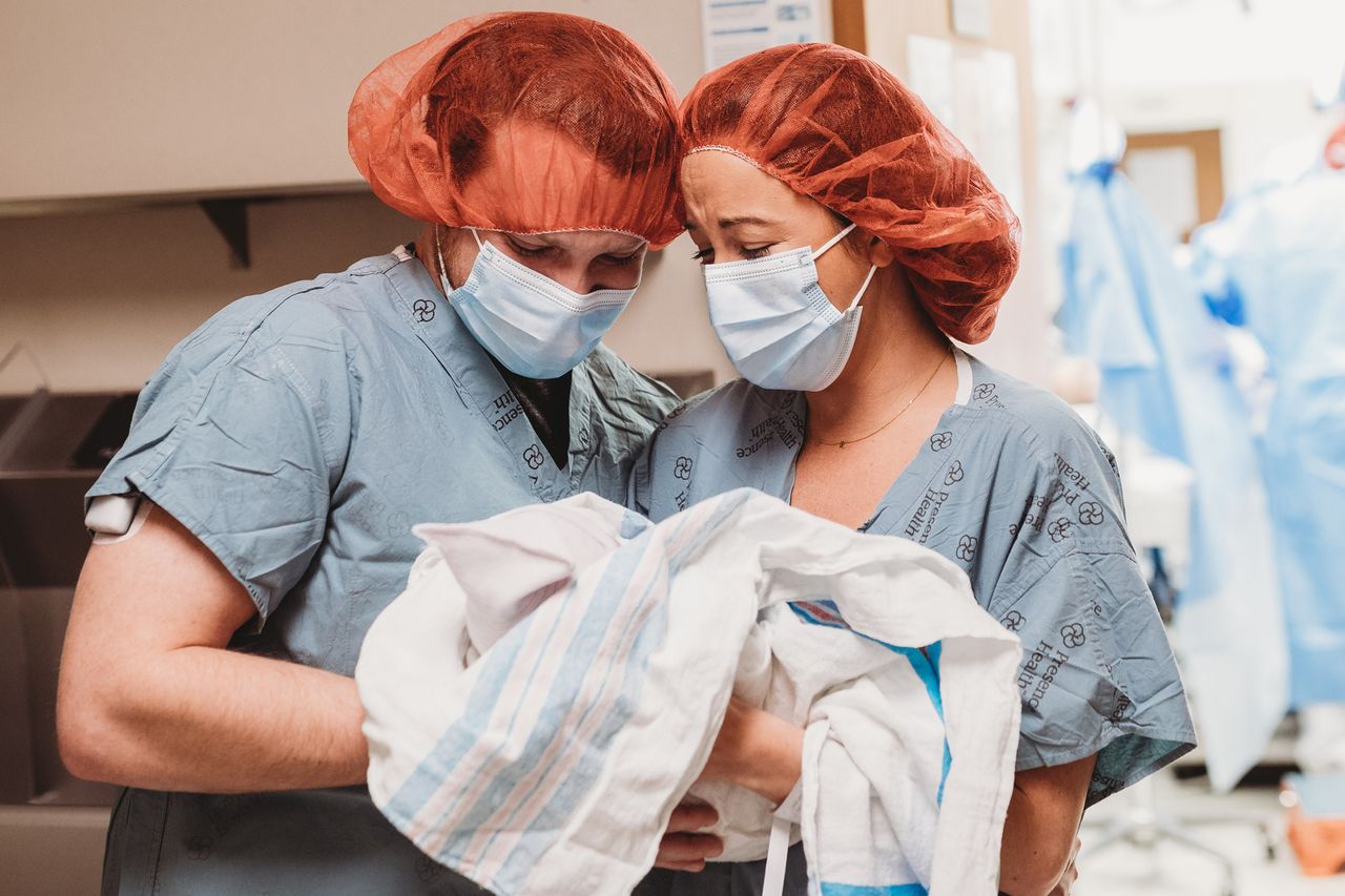 Breanna Lockwood's daughter in the hospital Breanna Lockwood (right) and her husband Aaron holding baby Briar after her birth in 2020.Credit: Courtesy of Breanna Lockwood