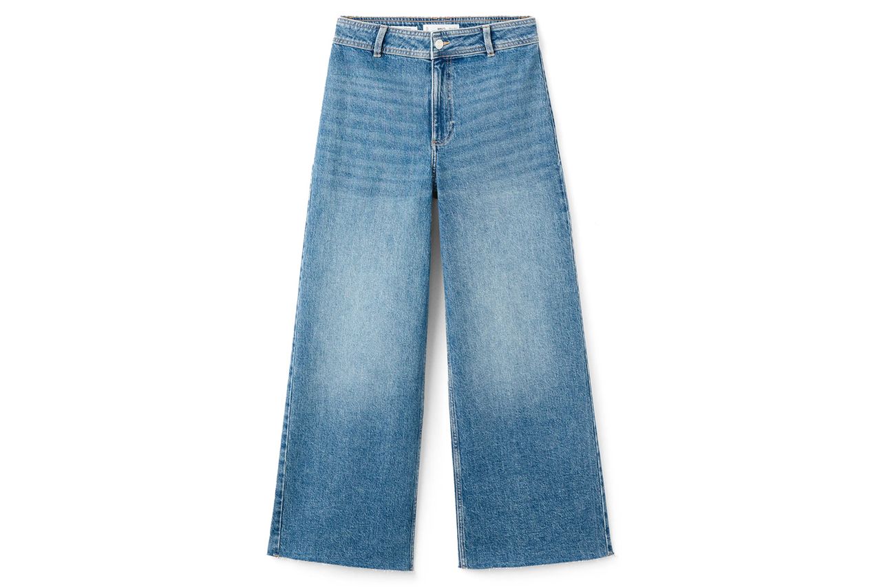 Catherin Frayed High Waist Wide Leg Culotte Jeans MANGO Credit: Nordstrom