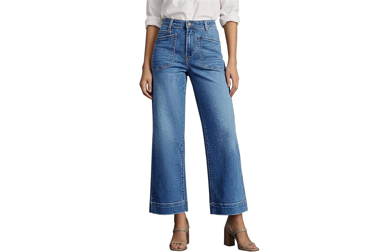 Cicy Bell Womens Cropped Wide Leg Jeans Credit: Amazon