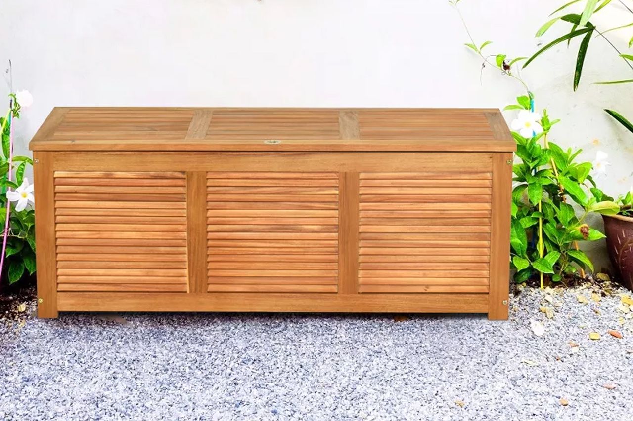 Costway 46 Gallon Deck Storage Acacia Wood Organization Credit: Target
