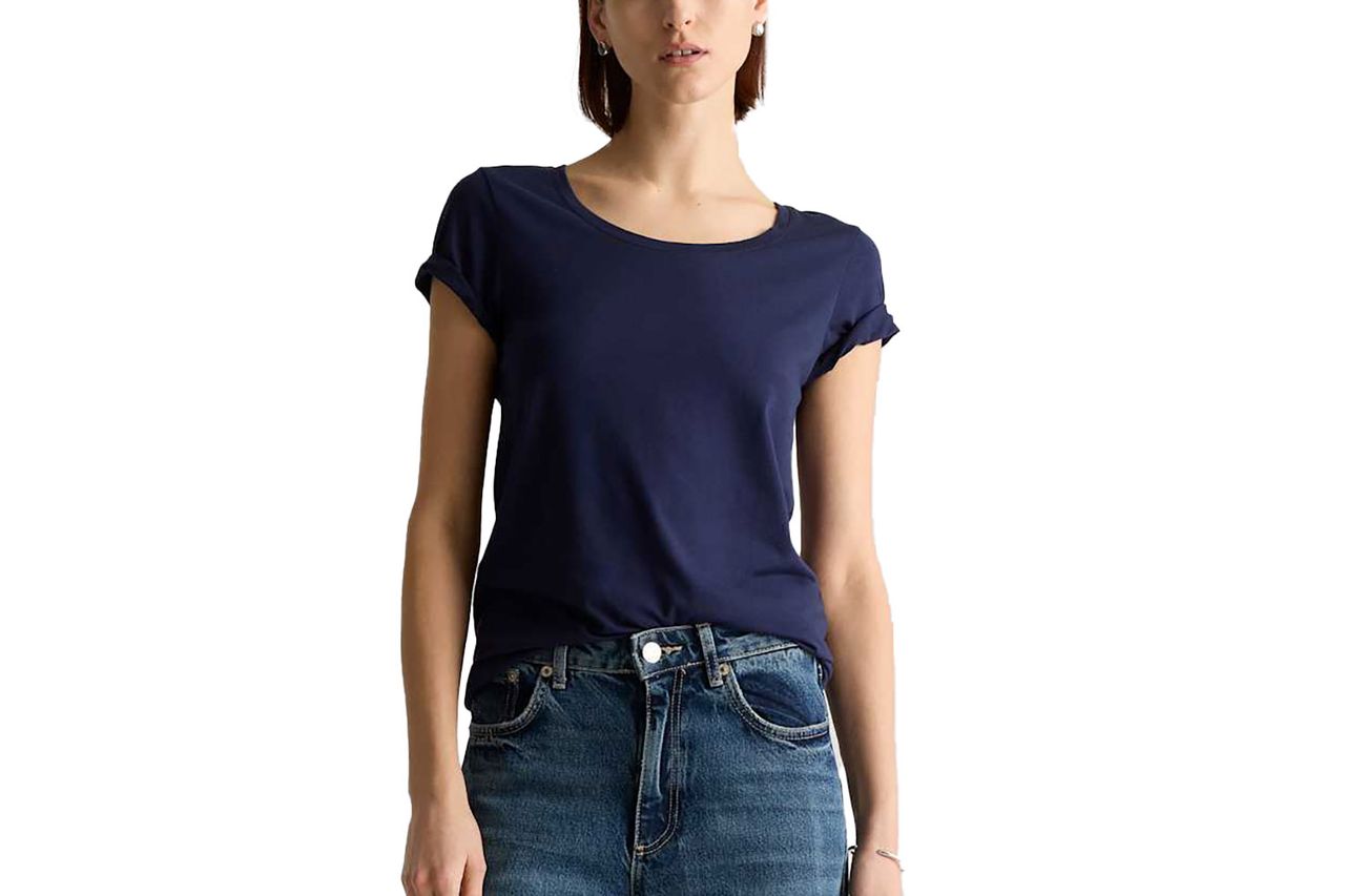 cotton modal crew neck tee Credit: Quince