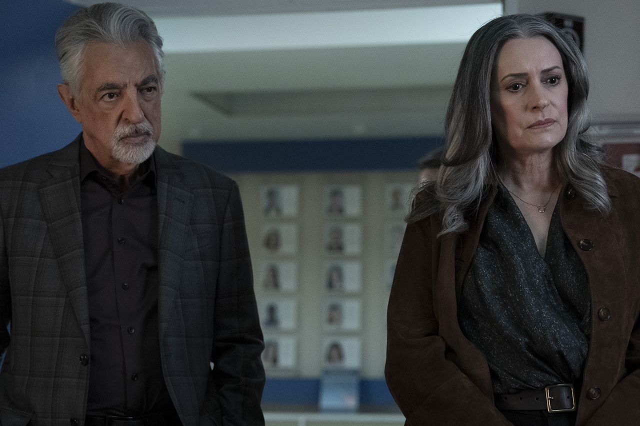 Joe Mantegna as David Rossi and Paget Brewster as Emily Prentiss in Criminal Minds: Evolution. Joe Mantegna as David Rossi and Paget Brewster as Emily Prentiss in Criminal Minds: Evolution.Credit: Justin Lubin/Paramount+