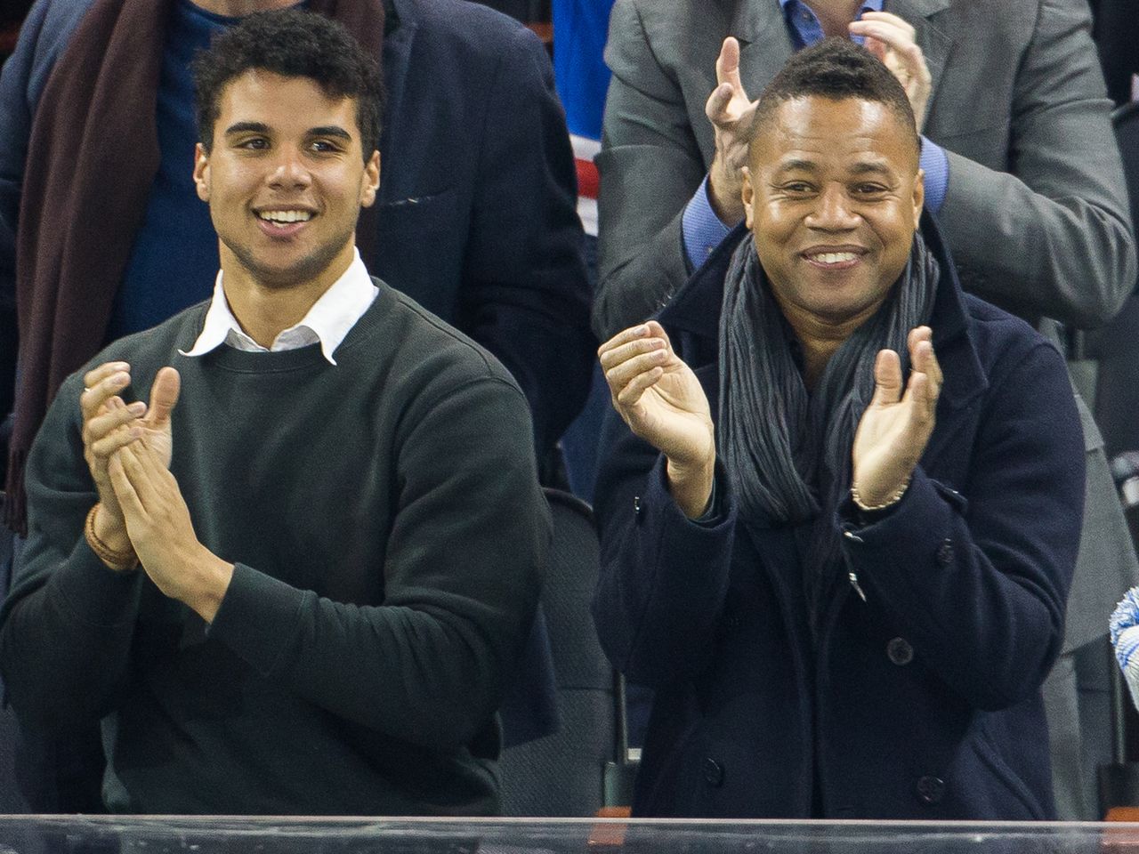 Cuba Gooding Jr. and son Mason Gooding at Madison Square Garden on December 23, 2016 in New York City.Credit: TM/NHL/GC Images