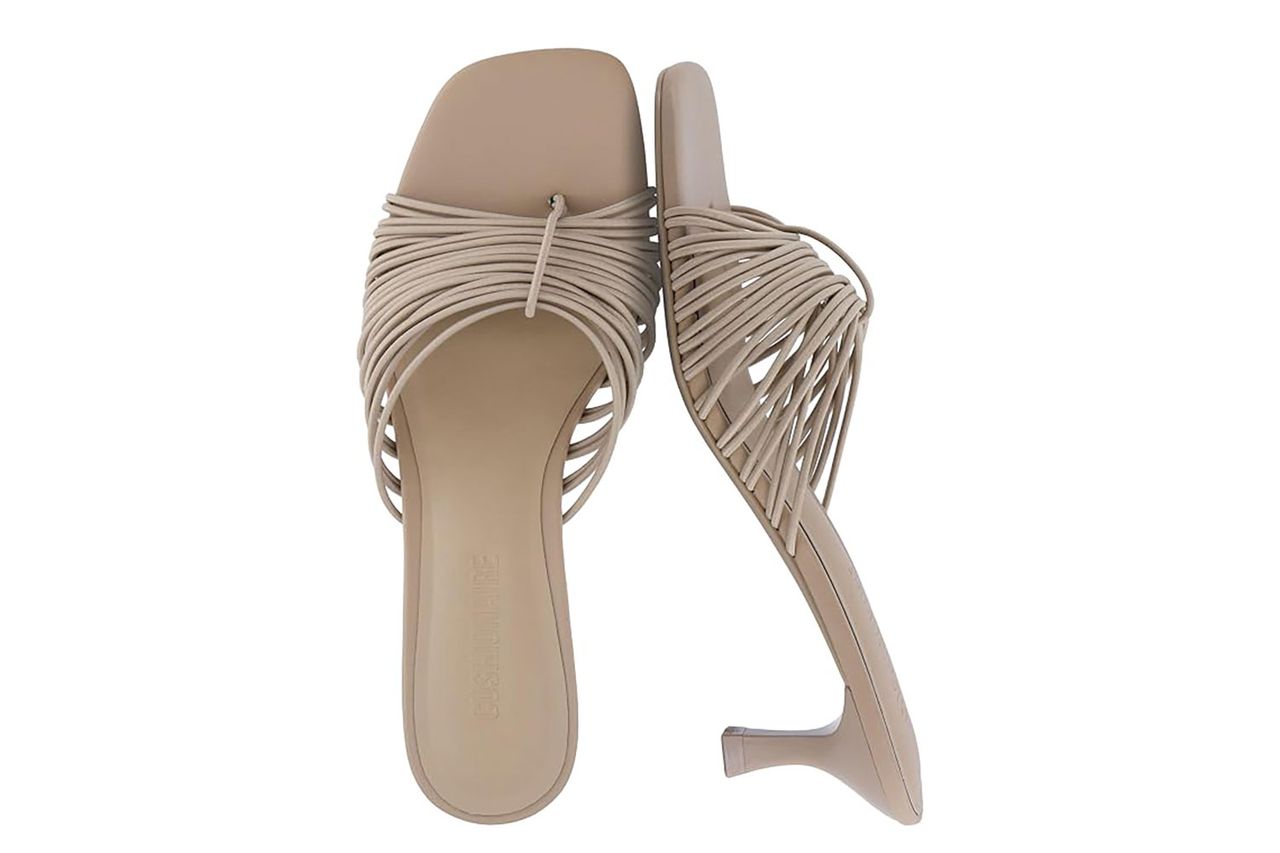 A pair of strappy kitten heel sandals with a square toe design Credit: Amazon
