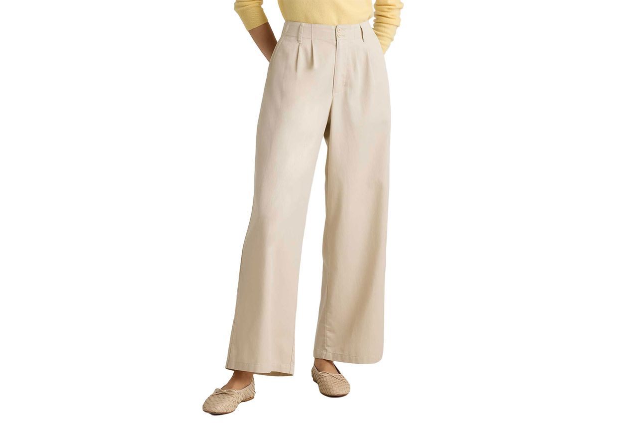 drapey twill pleated trouser Credit: Quince