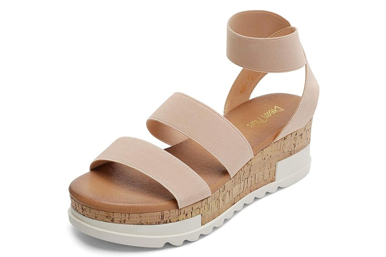 Amazon DREAM PAIRS Women's Open Toe Ankle Strap Casual Flatform Platform Wedges Sandals Credit: Amazon