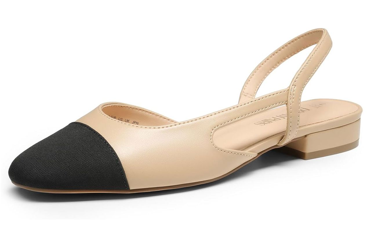 DREAM PAIRS Women's Slingback Flats Square Toe Ballet Dressy Flats Low Heel Dress Shoes for Business Credit: Amazon