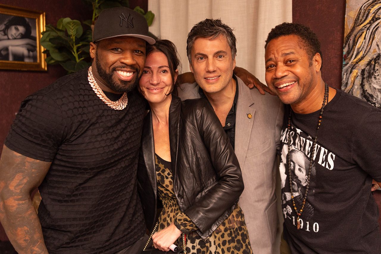 50 Cent, guest, Fabian Basabe and Cuba Gooding Jr. attend birthday dinner for Cuba Gooding Jr. hosted by 50 Cent at Sopra Miami on December 31, 2023 in Miami Beach, Florida. Fabián Basabe and his wife, Martina, join 50 Cent (left) for Cuba Gooding Jr.’s (right) birthday dinner at Sopra Miami on Dec. 31, 2023Credit: Shareif Ziyadat/Getty